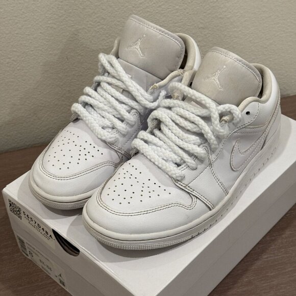 AIR JORDAN 1 LOW WHITE/WHITE-WHITE BLANC/BLANC/BLANC W - Picture 3 of 15